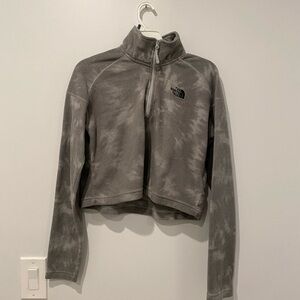 Super cute! Medium North face 100 glacier sweatshirt. Gray tie dye, cropped.